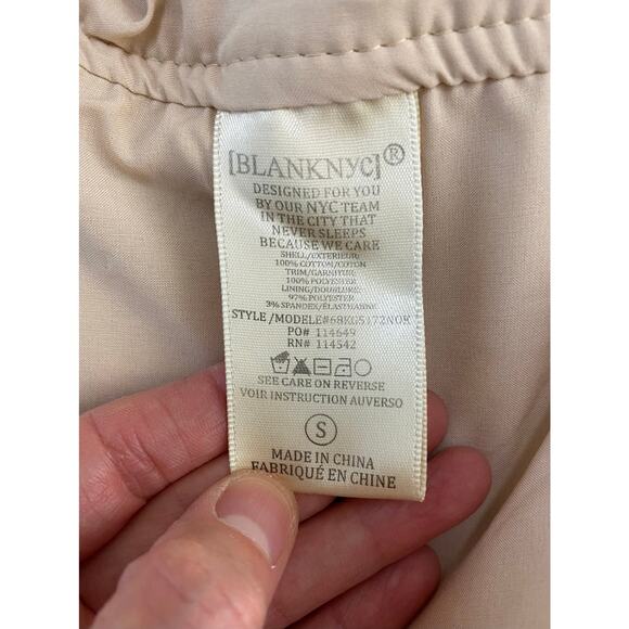 BLANKNYC Women's Size S Creamy Beige Textured Cotton Motorcycle Jacket - Picture 7 of 8